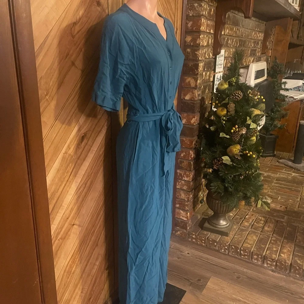 Boden Women’s Size 6R Blue Viscose Bryony Jumpsuit - Picture 6 of 13